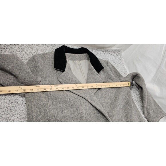 VTG Projections Long Wool Coat Gray Double Breasted Overcoat USA Union Women M/L - Picture 12 of 15